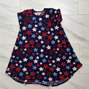 LuLaRoe Kids Star Print Dress in Navy, Red, Light Blue, White